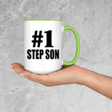 Number One #1 Step Son - 15oz Accent Mug Green