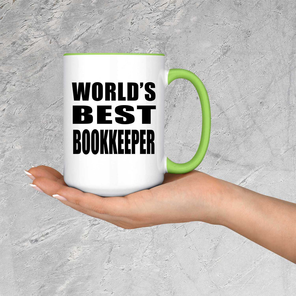 World's Best Bookkeeper - 15oz Accent Mug Green