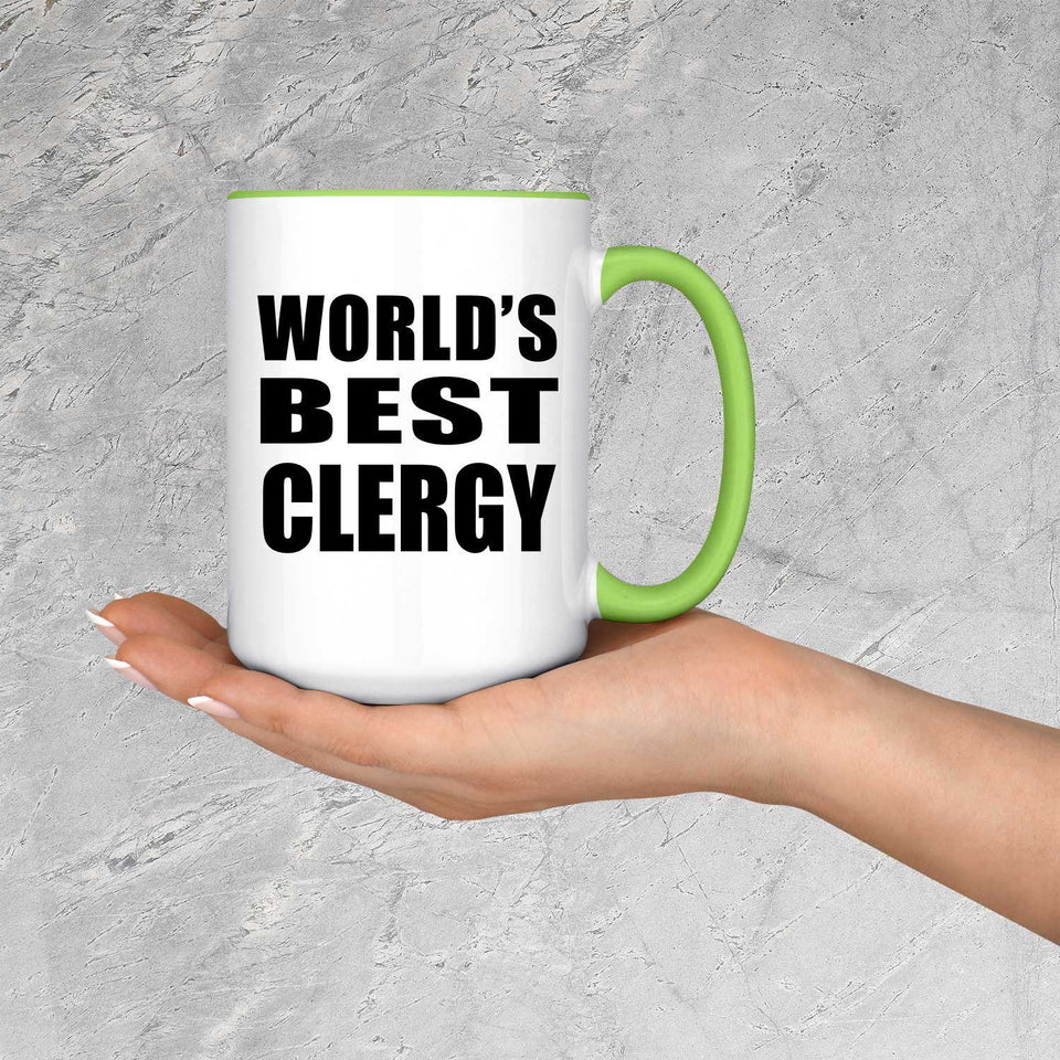 World's Best Clergy - 15oz Accent Mug Green