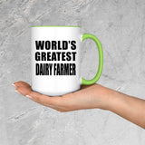 World's Greatest Dairy Farmer - 15oz Accent Mug Green