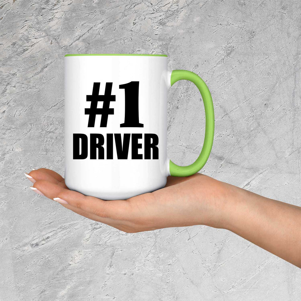 Number One #1 Driver - 15oz Accent Mug Green