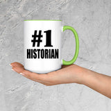 Number One #1 Historian - 15oz Accent Mug Green