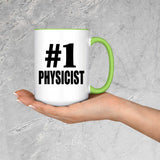 Number One #1 Physicist - 15oz Accent Mug Green