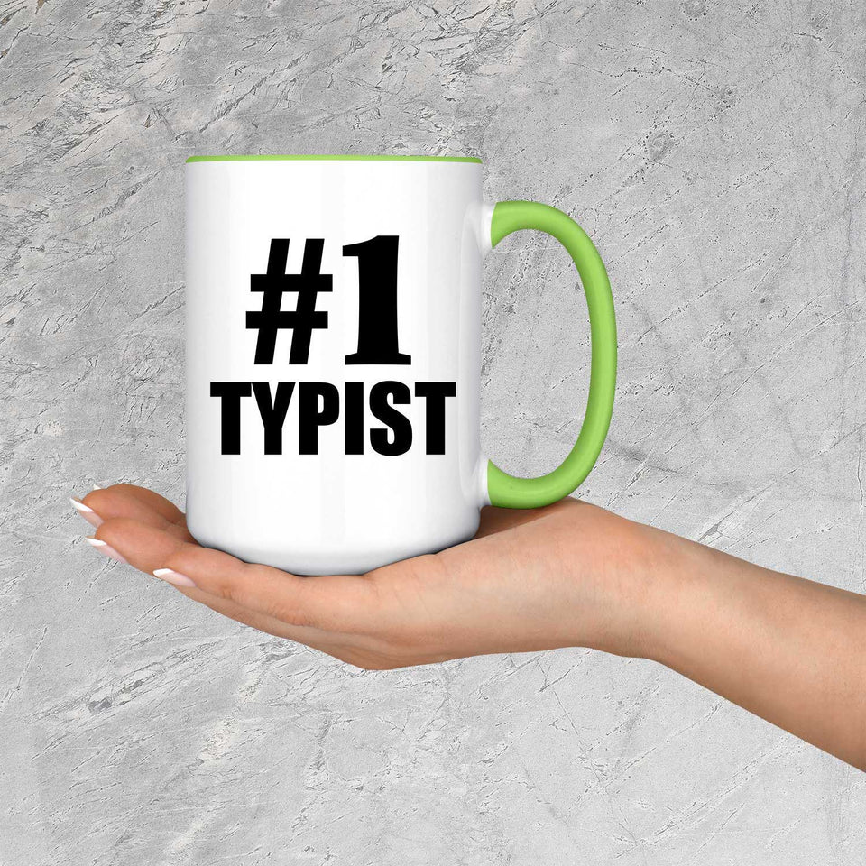 Number One #1 Typist - 15oz Accent Mug Green