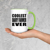 Coolest Dairy Farmer Ever - 15oz Accent Mug Green