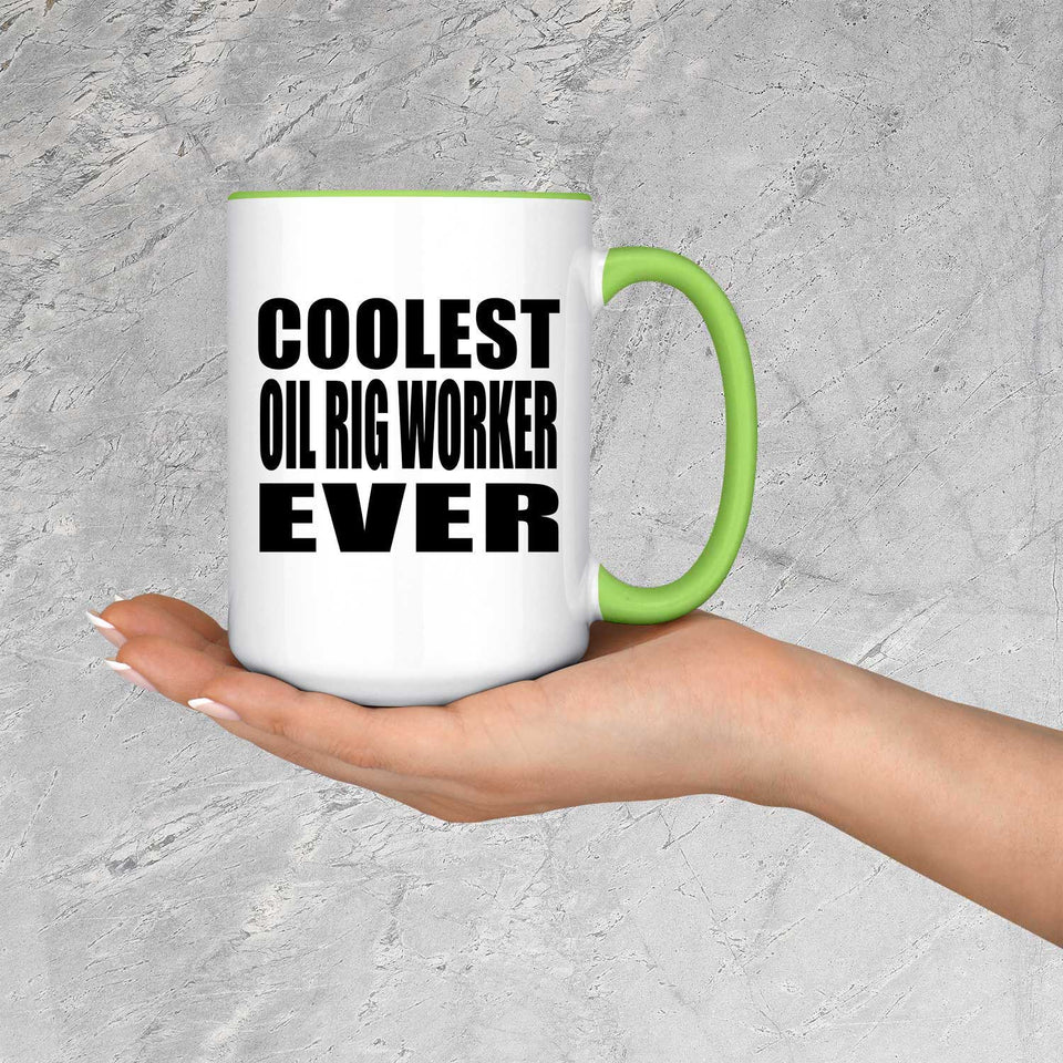 Coolest Oil Rig Worker Ever - 15oz Accent Mug Green