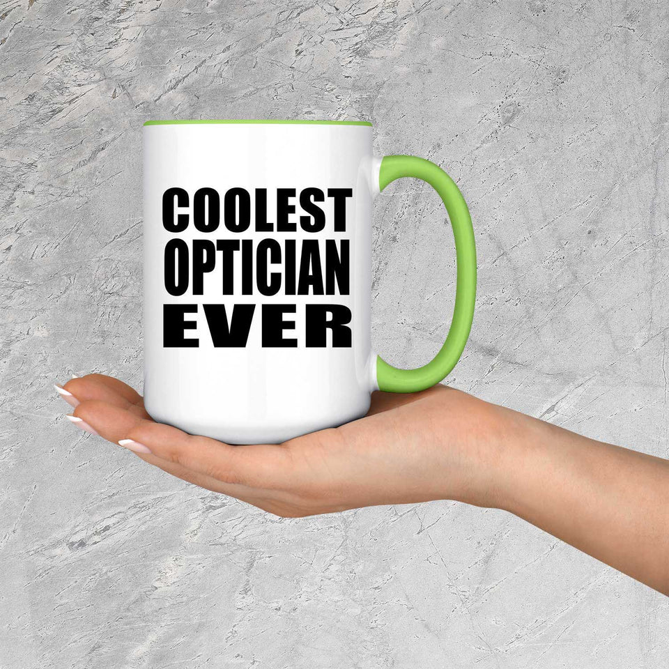 Coolest Optician Ever - 15oz Accent Mug Green