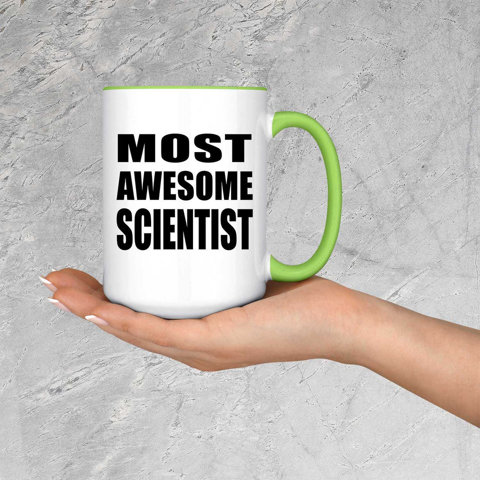 Most Awesome Scientist - 15oz Accent Mug Green