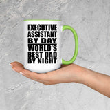 Executive Assistant By Day World's Best Dad By Night - 15oz Accent Mug Green