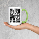 Military General By Day World's Best Dad By Night - 15oz Accent Mug Green