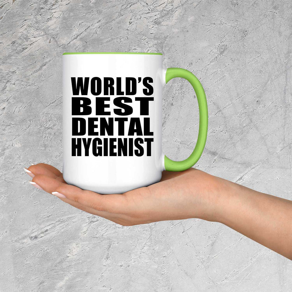 World's Best Dental Hygienist - 15oz Accent Mug Green