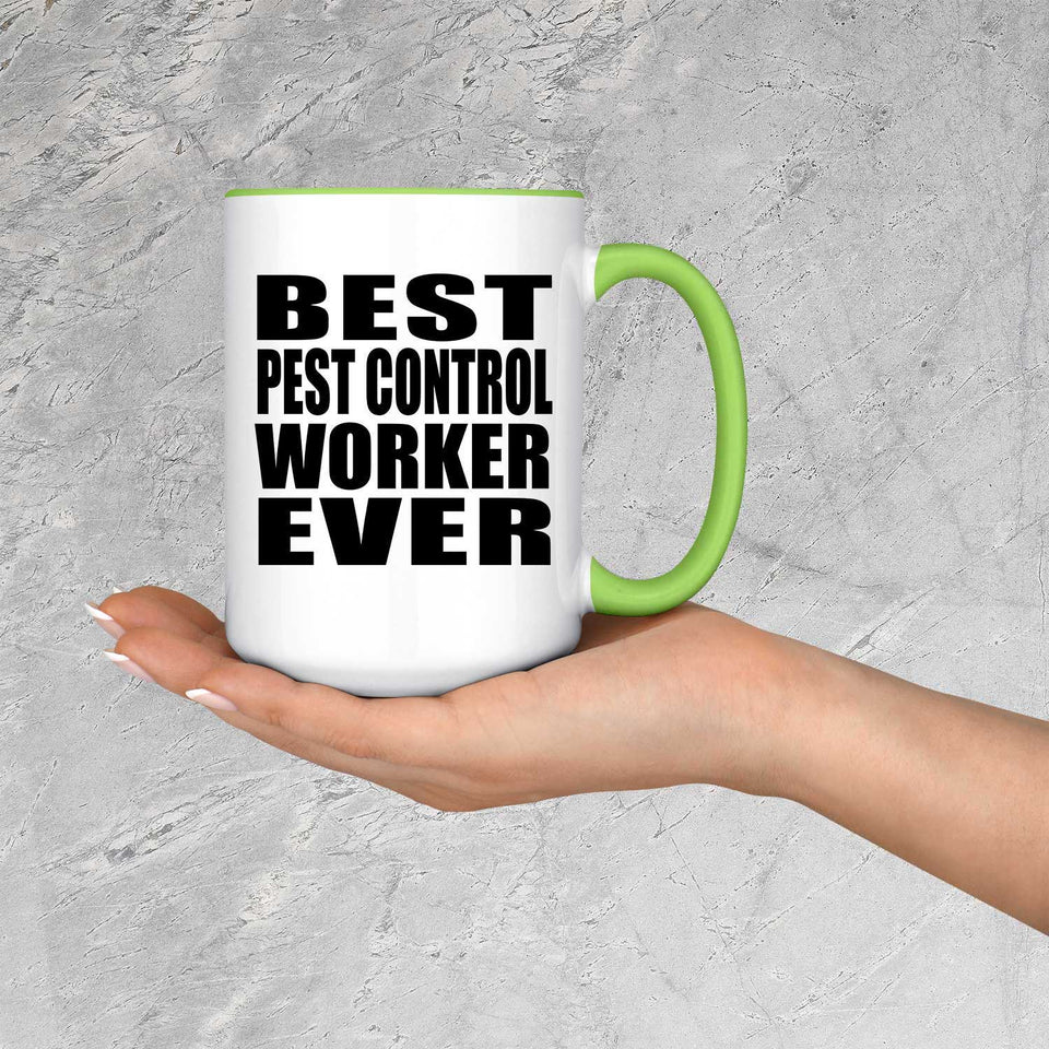 Best Pest Control Worker Ever - 15oz Accent Mug Green
