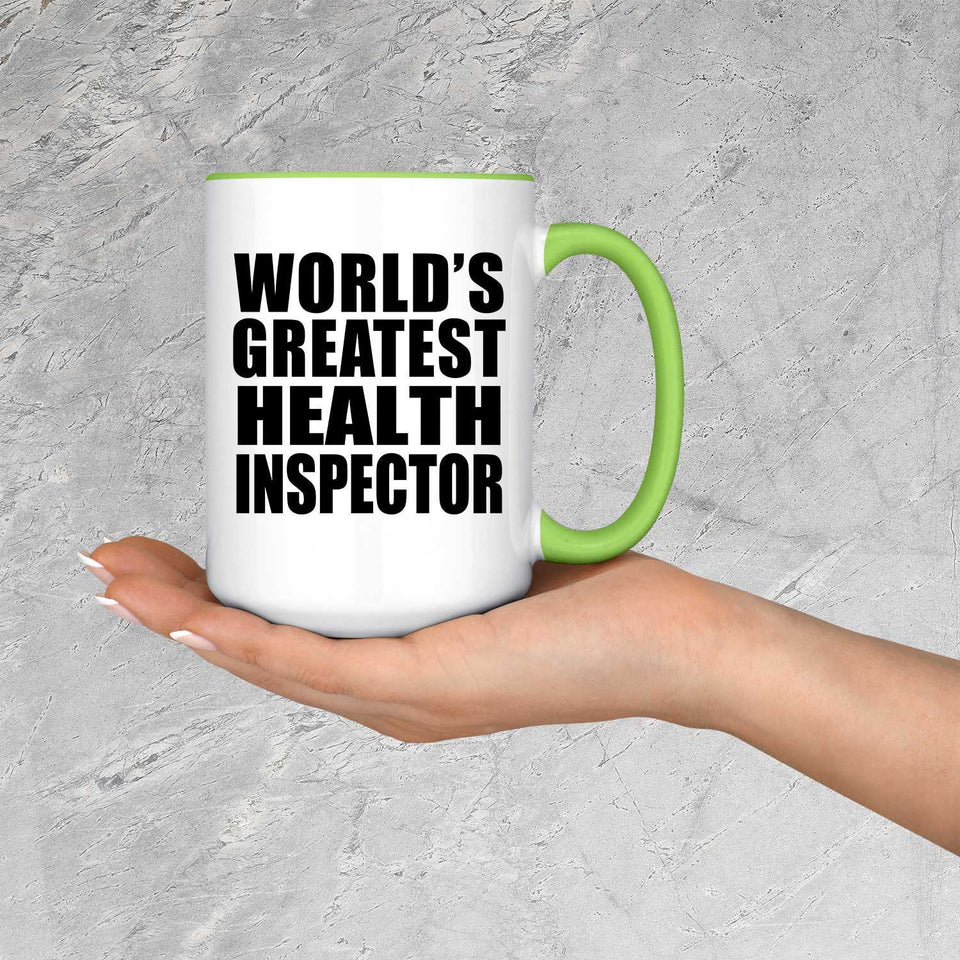 World's Greatest Health Inspector - 15oz Accent Mug Green