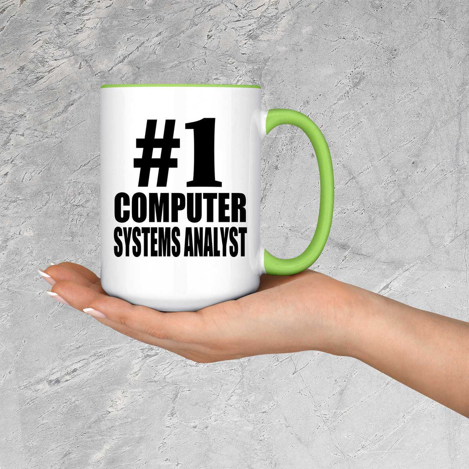 Number One #1 Computer Systems Analyst - 15oz Accent Mug Green