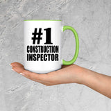 Number One #1 Construction Inspector - 15oz Accent Mug Green