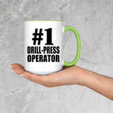 Number One #1 Drill-Press Operator - 15oz Accent Mug Green