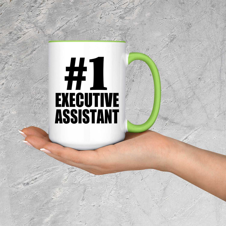 Number One #1 Executive Assistant - 15oz Accent Mug Green