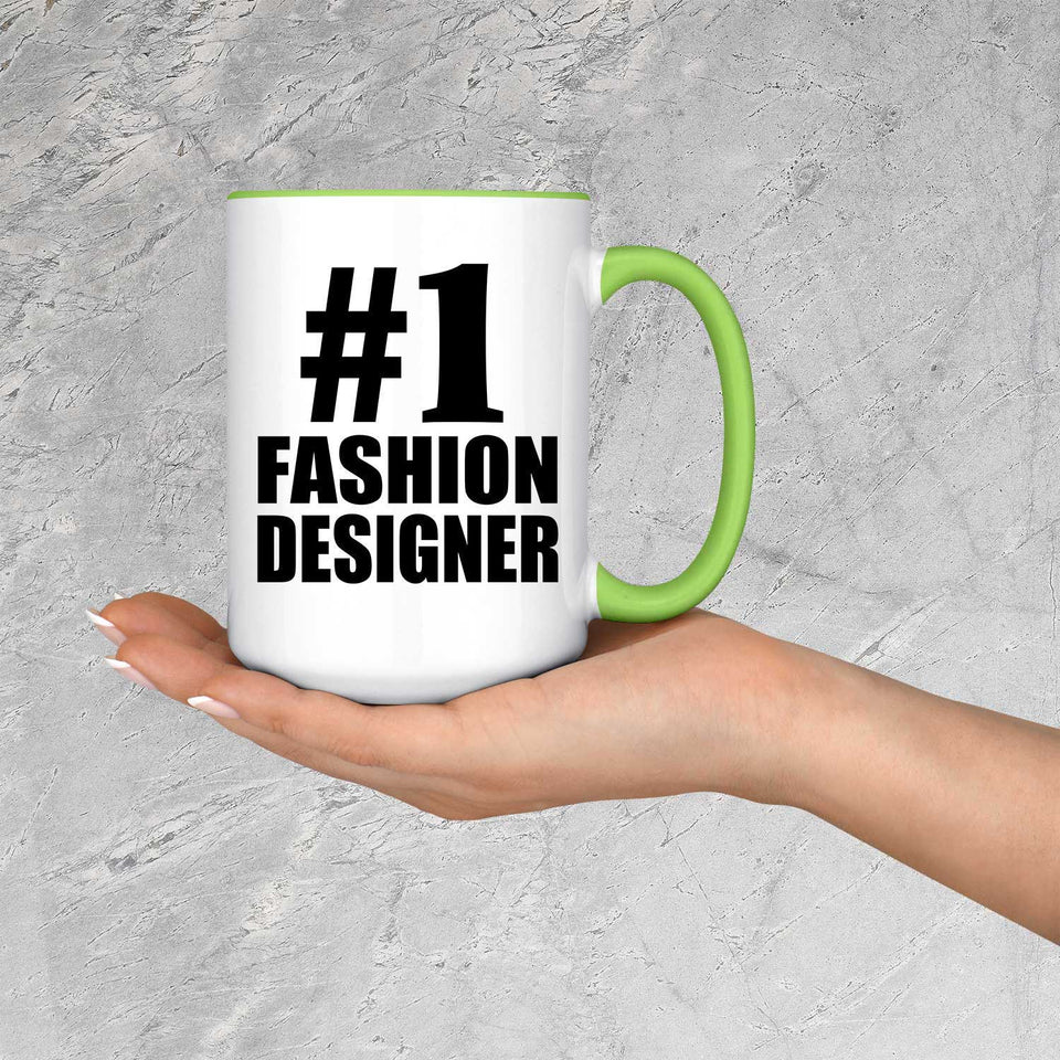 Number One #1 Fashion Designer - 15oz Accent Mug Green
