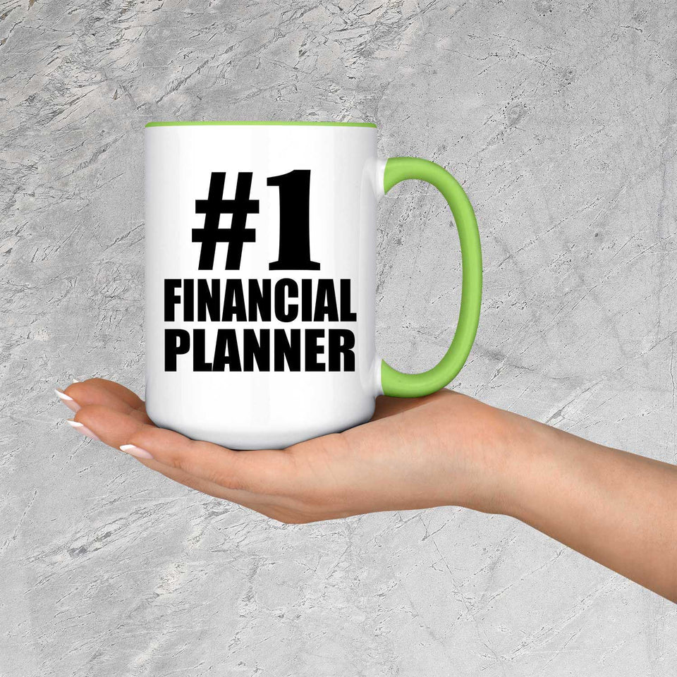 Number One #1 Financial Planner - 15oz Accent Mug Green
