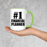 Number One #1 Financial Planner - 15oz Accent Mug Green