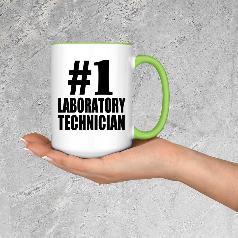 Number One #1 Laboratory Technician - 15oz Accent Mug Green