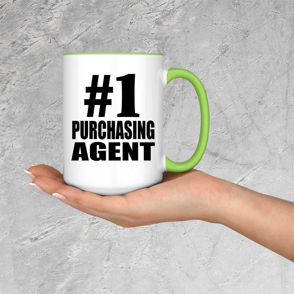 Number One #1 Purchasing Agent - 15oz Accent Mug Green