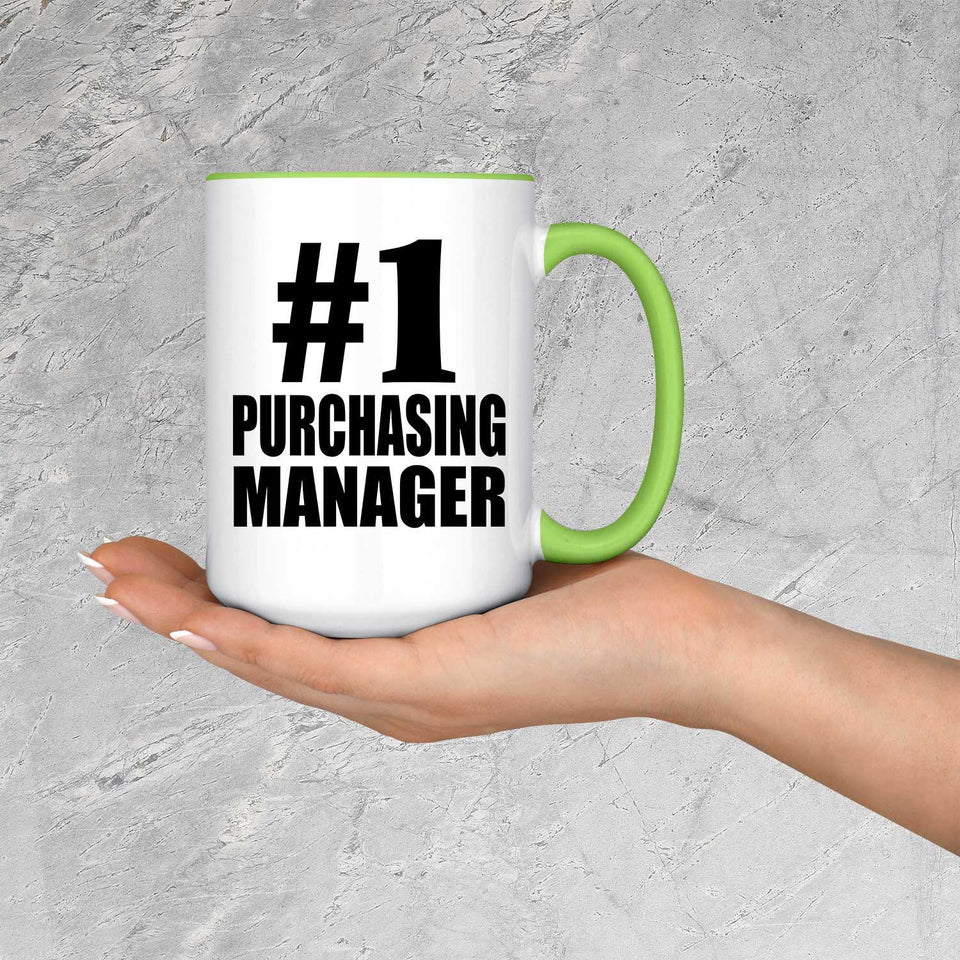 Number One #1 Purchasing Manager - 15oz Accent Mug Green