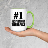 Number One #1 Respiratory Therapist - 15oz Accent Mug Green
