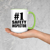 Number One #1 Safety Inspector - 15oz Accent Mug Green