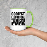Coolest Electrical Technician Ever - 15oz Accent Mug Green