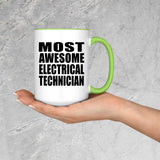 Most Awesome Electrical Technician - 15oz Accent Mug Green