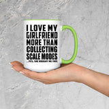 I Love My Girlfriend More Than Collecting Scale Modes - 15oz Accent Mug Green