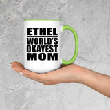 Ethel World's Okayest Mom - 15oz Accent Mug Green