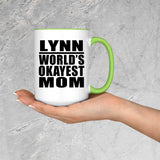 Lynn World's Okayest Mom - 15oz Accent Mug Green