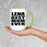 Lena Best Mom Ever - 15oz Accent Mug Green