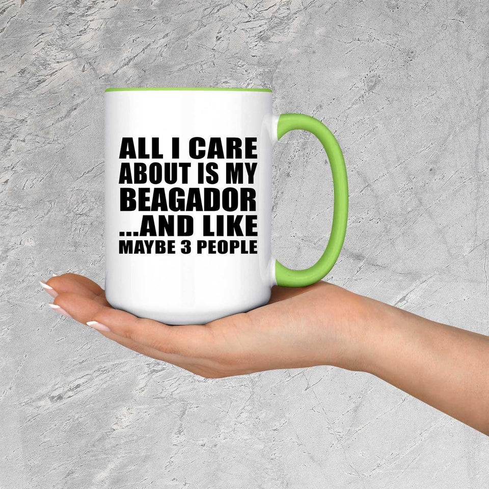 All I Care About Is My Beagador - 15oz Accent Mug Green