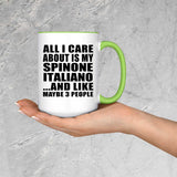 All I Care About Is My Spinone Italiano - 15oz Accent Mug Green