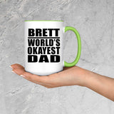 Brett World's Okayest Dad - 15oz Accent Mug Green