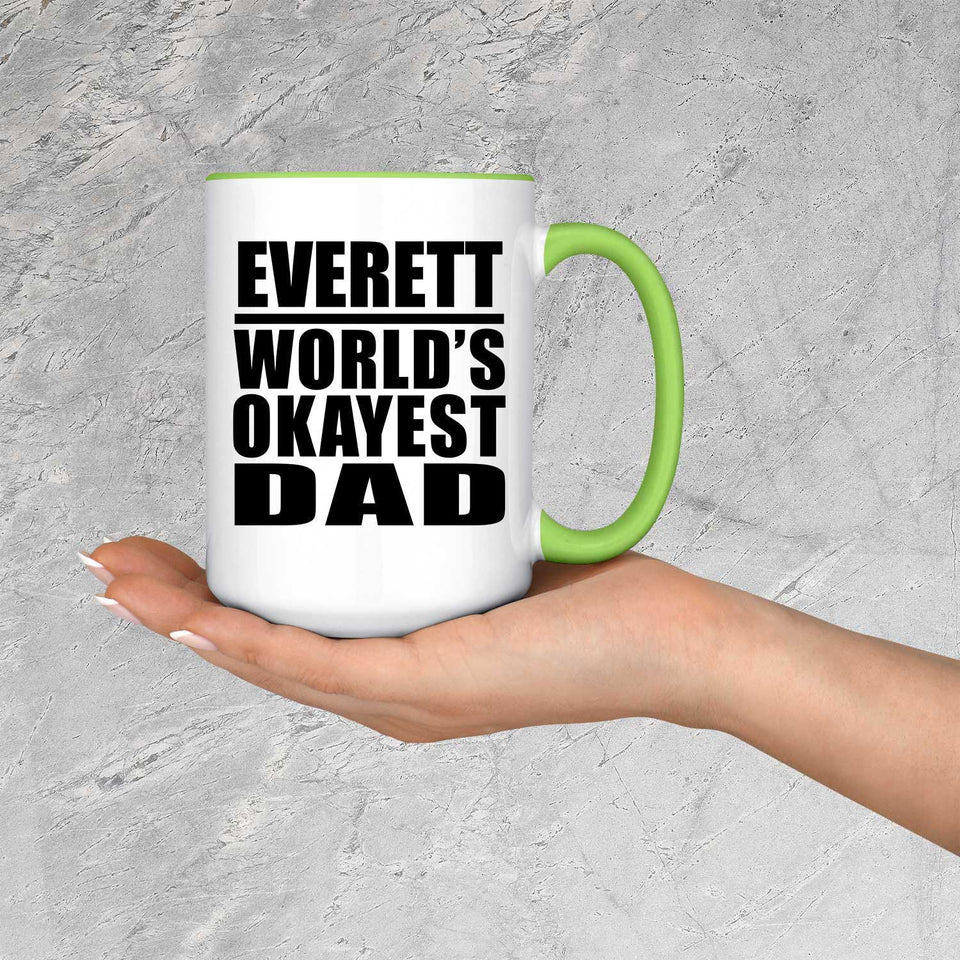 Everett World's Okayest Dad - 15oz Accent Mug Green