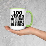 100th Anniversary 100 Years Of Being Mr Perfect - 15oz Accent Mug Green