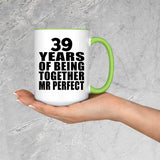 39th Anniversary 39 Years Of Being Mr Perfect - 15oz Accent Mug Green