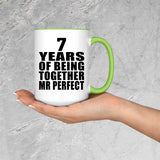 7th Anniversary 7 Years Of Being Mr Perfect - 15oz Accent Mug Green