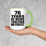 76th Anniversary 76 Years Of Being Mr Perfect - 15oz Accent Mug Green