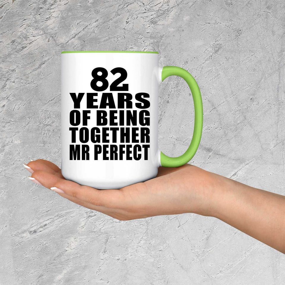 82nd Anniversary 82 Years Of Being Mr Perfect - 15oz Accent Mug Green