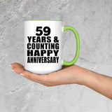 Happy 59th Anniversary 59 Years & Counting - 15oz Accent Mug Green