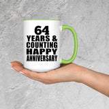 Happy 64th Anniversary 64 Years & Counting - 15oz Accent Mug Green