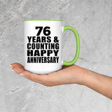 Happy 76th Anniversary 76 Years & Counting - 15oz Accent Mug Green