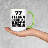Happy 77th Anniversary 77 Years & Counting - 15oz Accent Mug Green