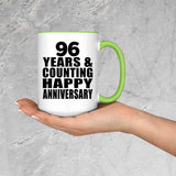 Happy 96th Anniversary 96 Years & Counting - 15oz Accent Mug Green