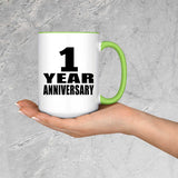 1st Anniversary 1 Year Anniversary - 15oz Accent Mug Green